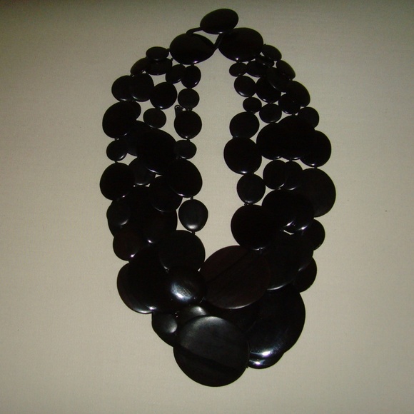 MONIES Gerda Lynggaard Multi-Strand Wooden Disc Necklace - Picture 5 of 16